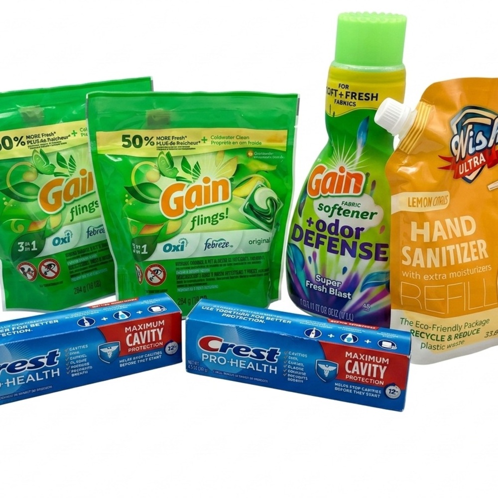 Laundry Bundle with Crest Toothpaste and Hand Sanitizer